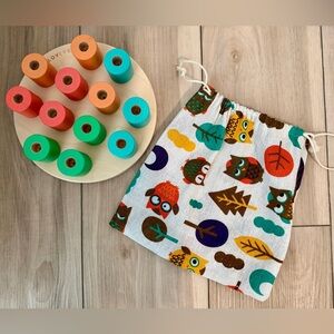 Lovevery Wooden Stacking Pegboard with carry bag